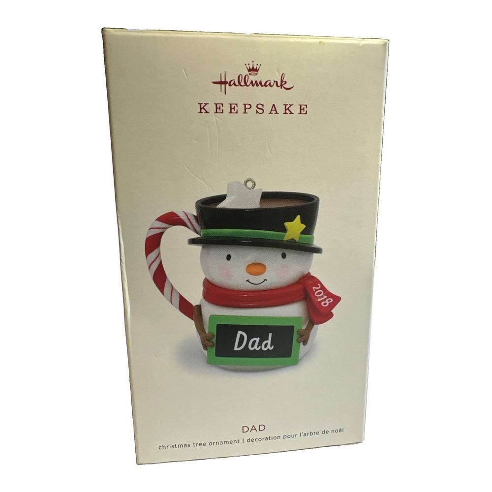 2018 Hallmark Keepsake Christmas Tree Ornament Snowman DAD New